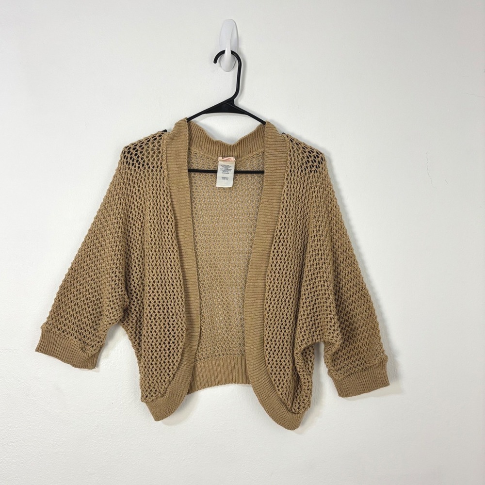 Cardigan Boho Open Knit Crochet Cottagecore Granola Girl‎ Batwing Sleeve Women L